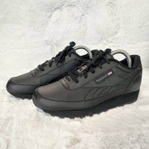 Reebok Women's Classic Renaissance Leather Shoes Black Size 8W US